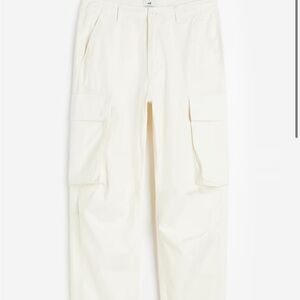 H&M Relaxed Fit Cream Cargo Pants